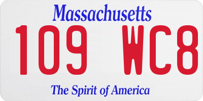 MA license plate 109WC8