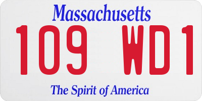 MA license plate 109WD1
