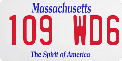 MA license plate 109WD6