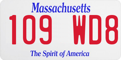 MA license plate 109WD8