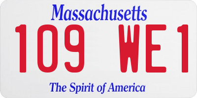 MA license plate 109WE1