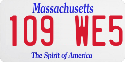 MA license plate 109WE5