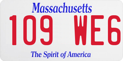 MA license plate 109WE6