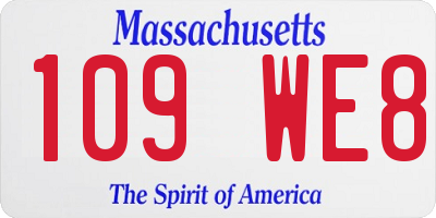 MA license plate 109WE8