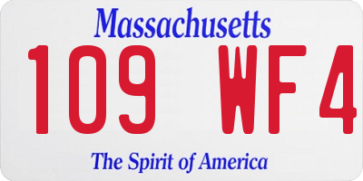 MA license plate 109WF4