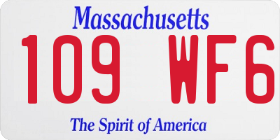 MA license plate 109WF6