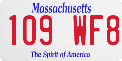 MA license plate 109WF8