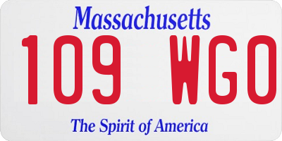 MA license plate 109WG0