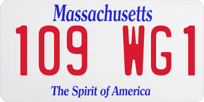 MA license plate 109WG1