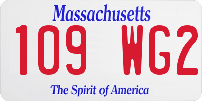 MA license plate 109WG2