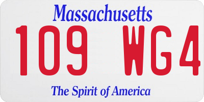 MA license plate 109WG4