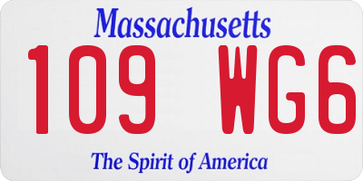 MA license plate 109WG6