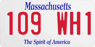 MA license plate 109WH1