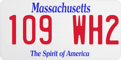 MA license plate 109WH2