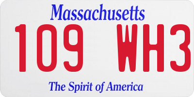 MA license plate 109WH3