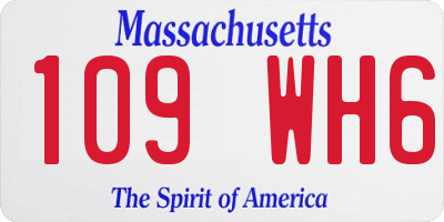 MA license plate 109WH6