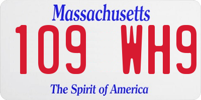MA license plate 109WH9