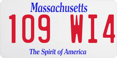 MA license plate 109WI4