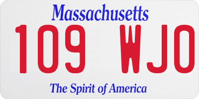 MA license plate 109WJ0