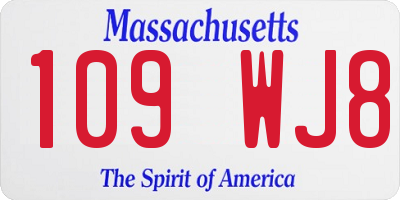 MA license plate 109WJ8