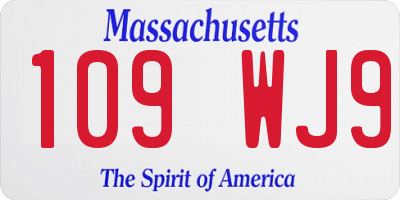 MA license plate 109WJ9