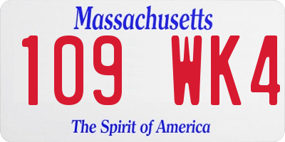 MA license plate 109WK4