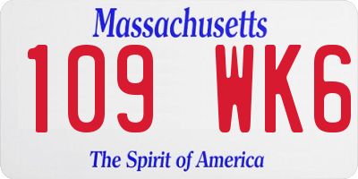 MA license plate 109WK6
