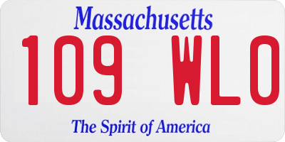 MA license plate 109WL0