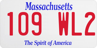 MA license plate 109WL2
