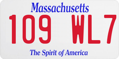 MA license plate 109WL7