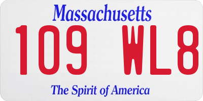 MA license plate 109WL8