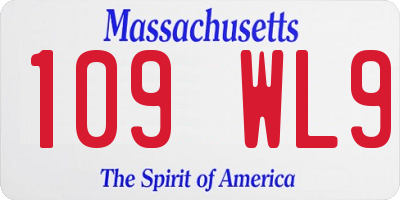 MA license plate 109WL9