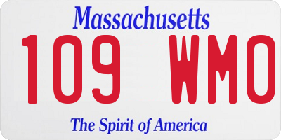 MA license plate 109WM0
