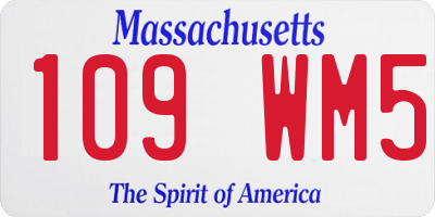 MA license plate 109WM5