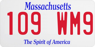MA license plate 109WM9