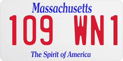 MA license plate 109WN1