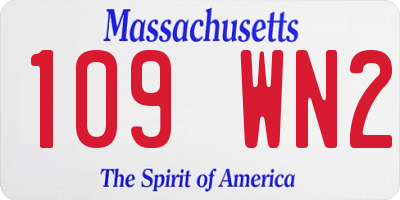 MA license plate 109WN2
