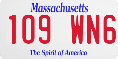 MA license plate 109WN6