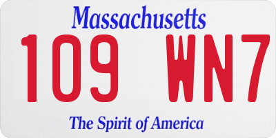 MA license plate 109WN7