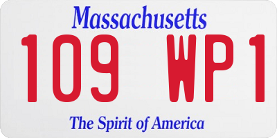 MA license plate 109WP1