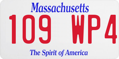 MA license plate 109WP4