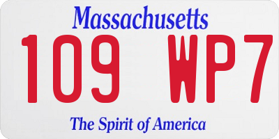 MA license plate 109WP7