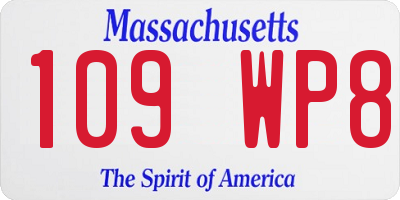 MA license plate 109WP8