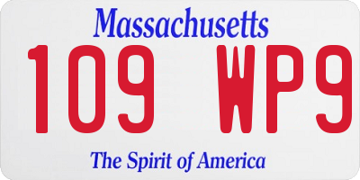 MA license plate 109WP9