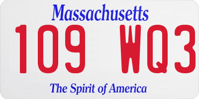 MA license plate 109WQ3