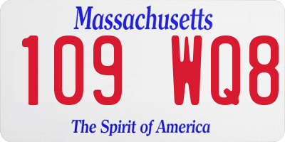 MA license plate 109WQ8