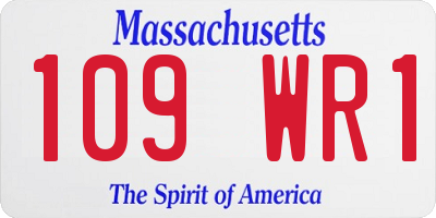 MA license plate 109WR1