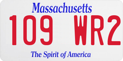 MA license plate 109WR2