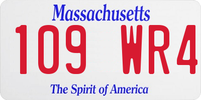 MA license plate 109WR4