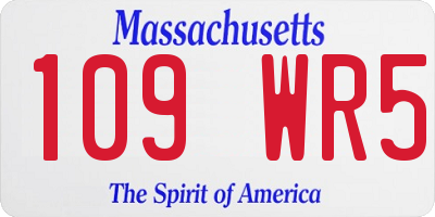 MA license plate 109WR5